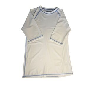 Crewcuts Kids White Blue UPF 50+ Rashguard Swim Shirt XL 12-14 CG923 NWT